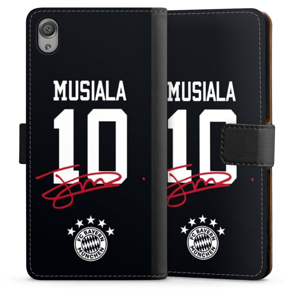 DeinDesign Handyhülle FC Bayern München Jamal Musiala FCB Musiala 10, Sony Xperia X Hülle Handy Flip Case Wallet Cover Handytasche Leder