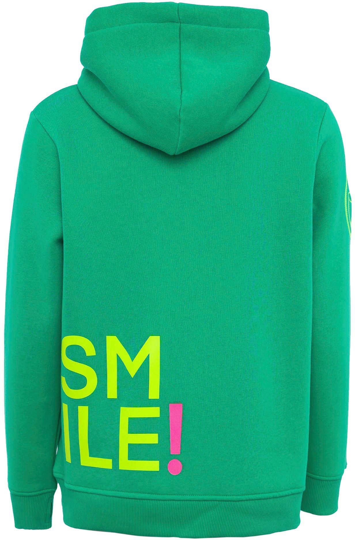 Zwillingsherz Hoodie "Alissa" Langarm, Kapuze, Neon-Details, Kordelzug, Frontprint, Kängurutasche – Bild 4 von 5