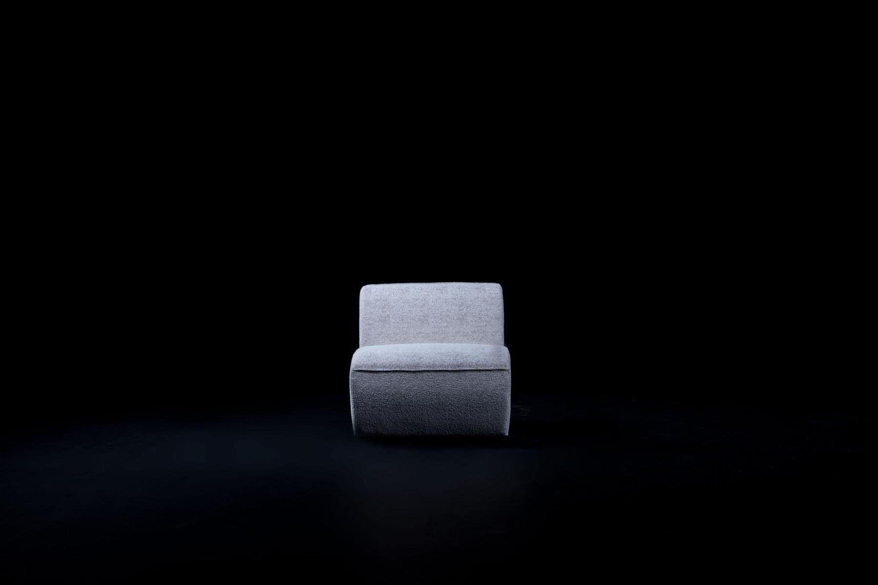 Made Couch Ecksofa 3 U-Form Teile, Modern JVmoebel in Europe Halbrunde Graue Sofas Neu, Textil