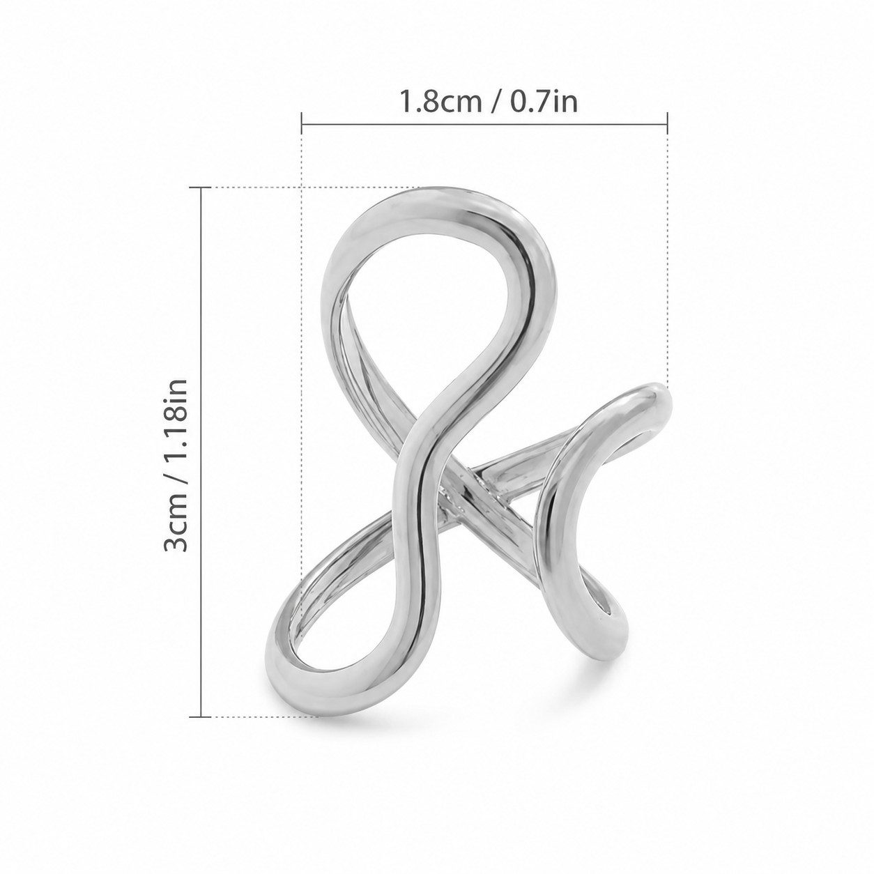 XCOAST Fingerring Wave Ring Damen Silber – Verstellbarer Edelstahl Ring im Wellen-Design (inkl. Schmuckkästchen, 1-tlg., einzeln), verstellbar (anpassbar an verschiedene Fingergrößen)