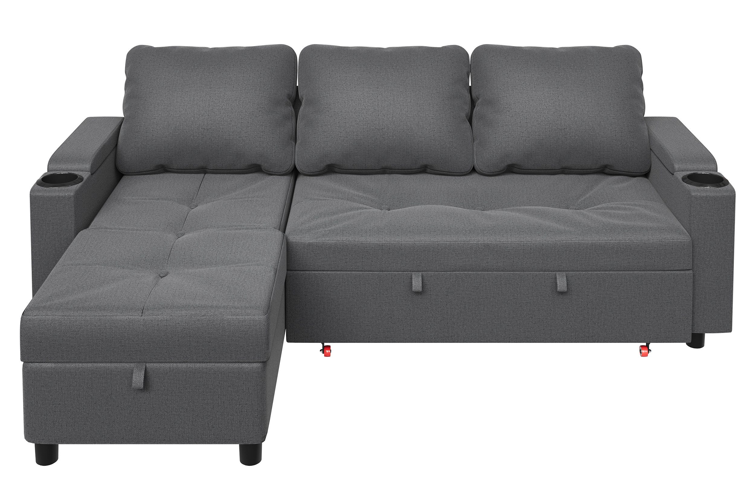 GUNJI Ecksofa L-förmiges Sofa mit Gästebettfunktion und multifunktionalem S günstig online kaufen