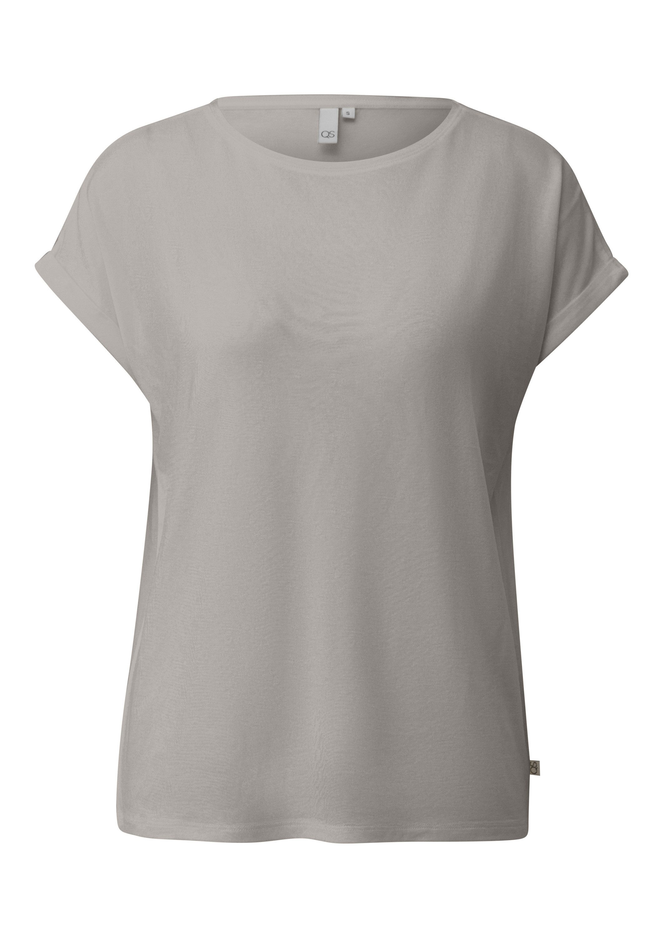 QS Kurzarmshirt T-Shirt T-Shirt aus Lyocellmix