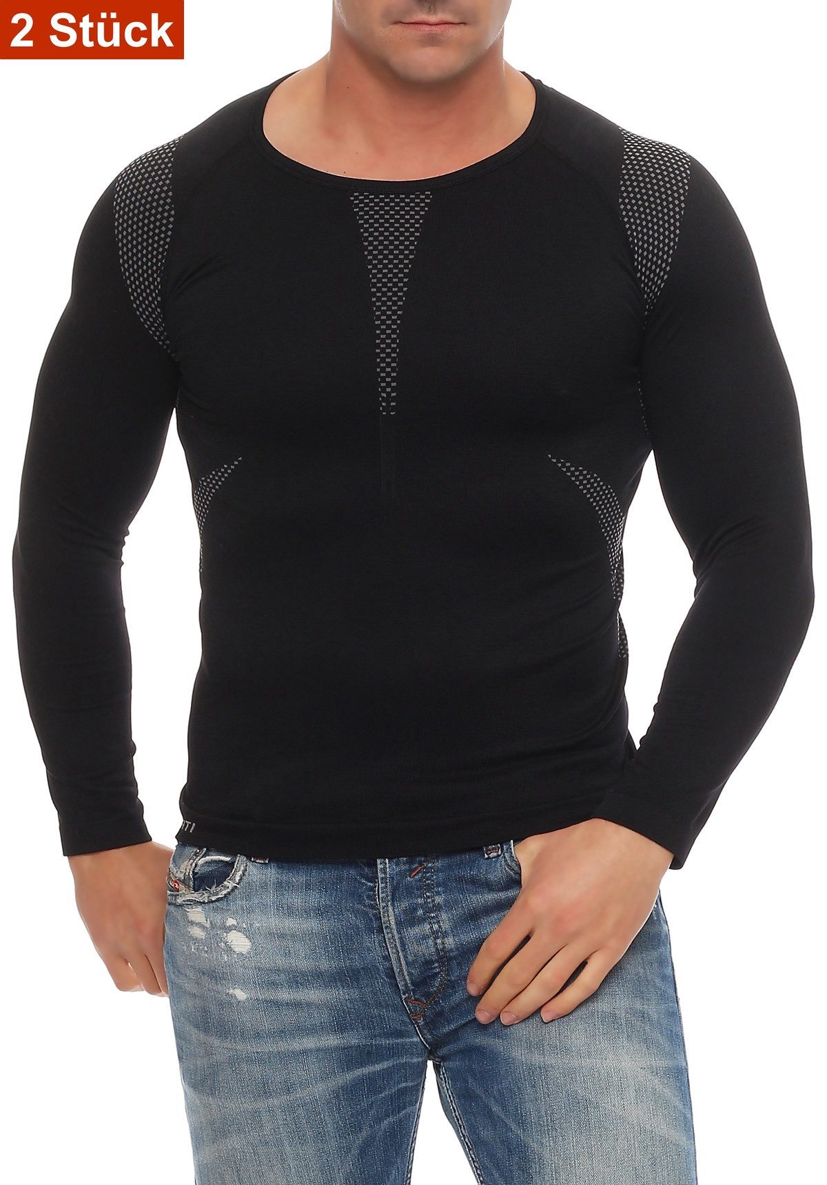 Cocain underwear Lange Unterhose Herren Thermo Unterwäsche Unterhose lang langes Unterhemd Ski Motorrad (Set, Spar-Packung, 2-St., Mehrfachpackung) hochfunktionelle Membrantechnologie