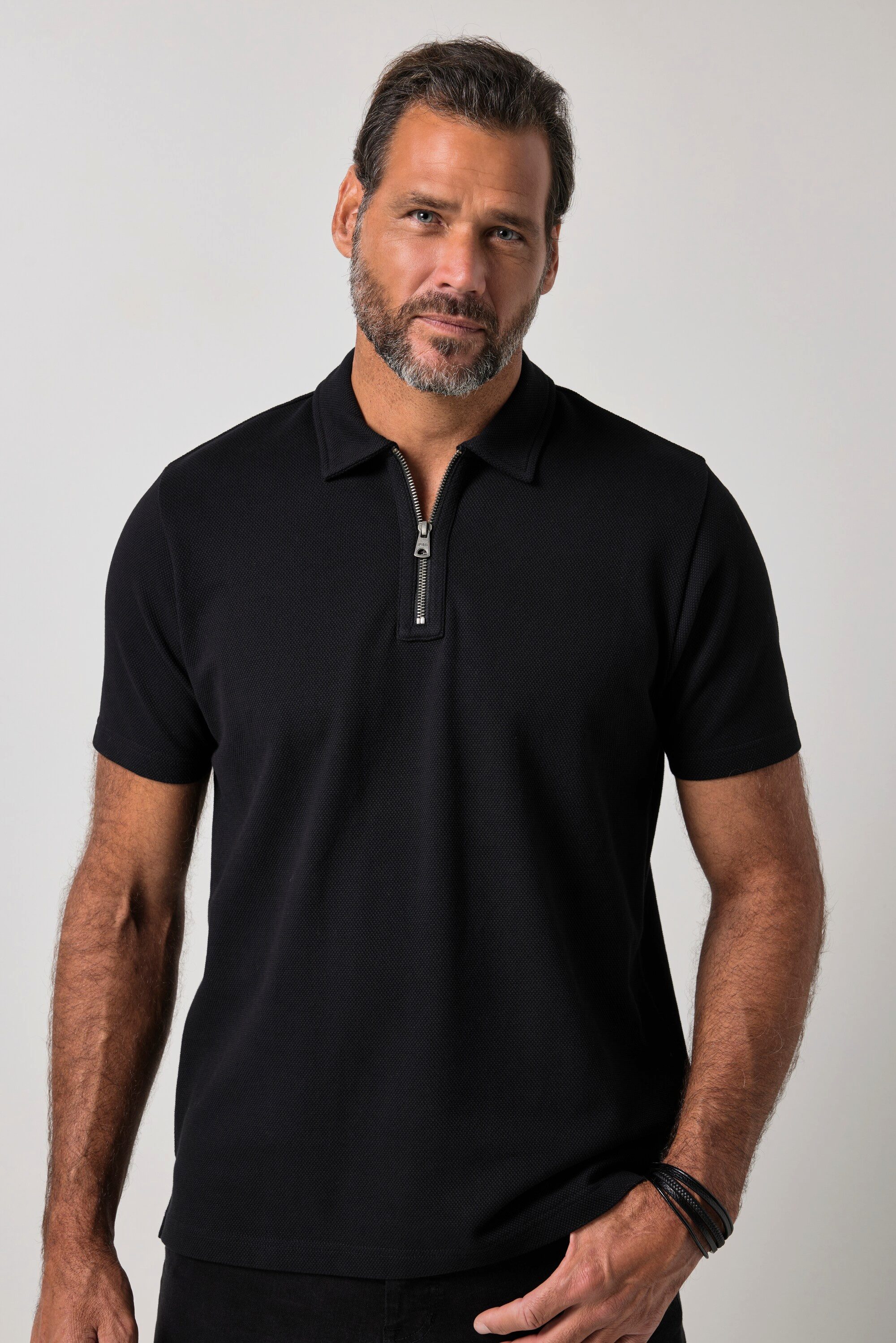 JP1880 Poloshirt Poloshirt Halbarm Piqué Zipper bis 8 XL