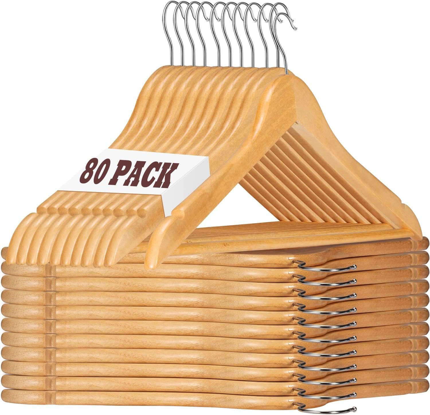 House Day Kleiderbügel Holz für Anzüge, rutschfest, (80-tlg), Kleiderbügel günstig online kaufen