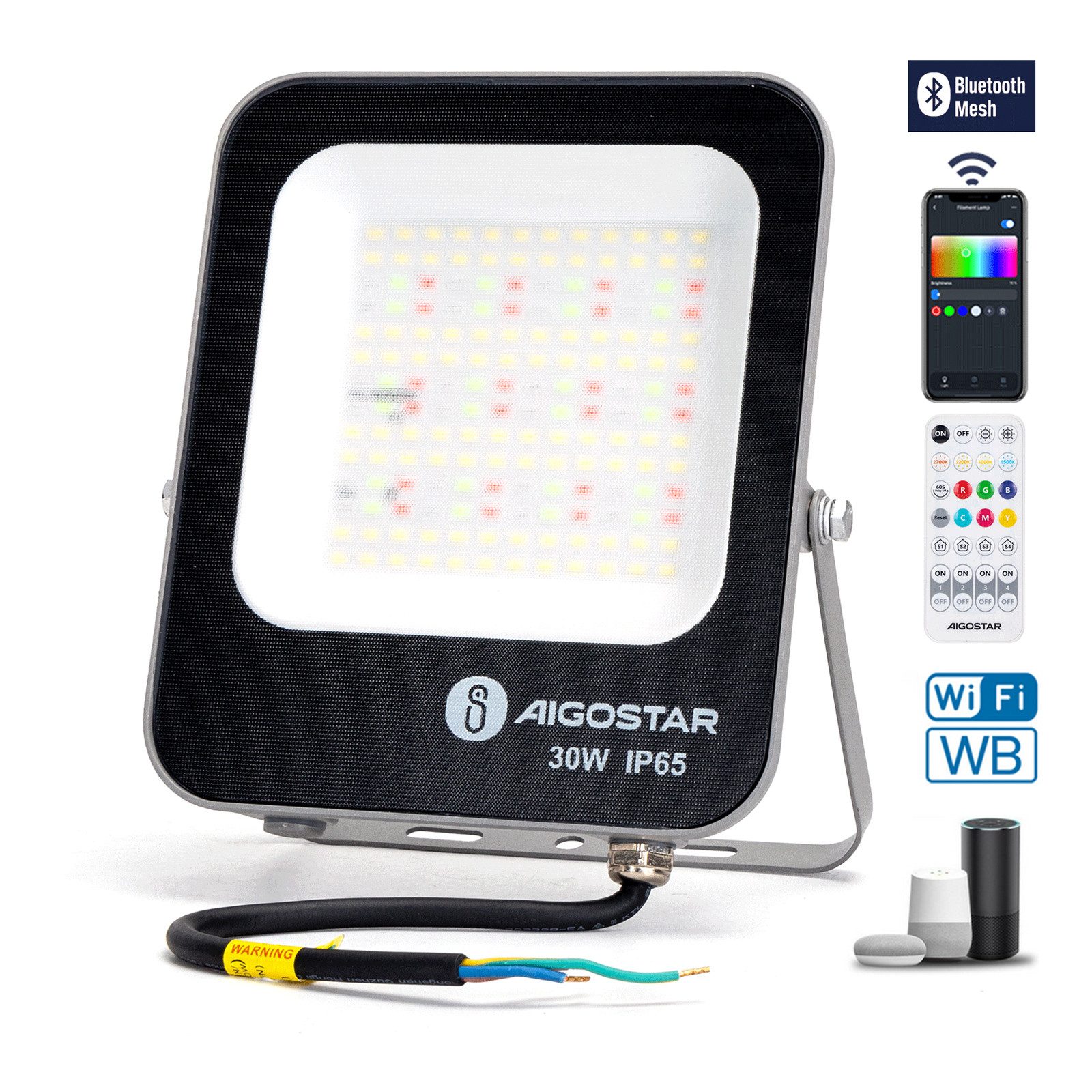 Aigostar Außen-Wandleuchte Smart LED RGB CCT günstig online kaufen