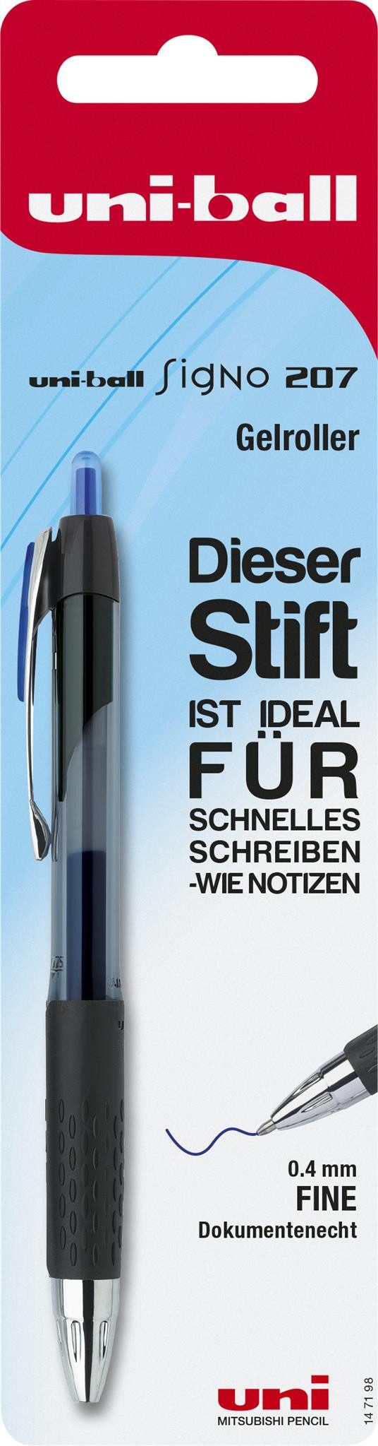uni-ball Gelschreiber Faber Castell Gelroller UB SIGNO UMN-207 0,4 mm blau BK