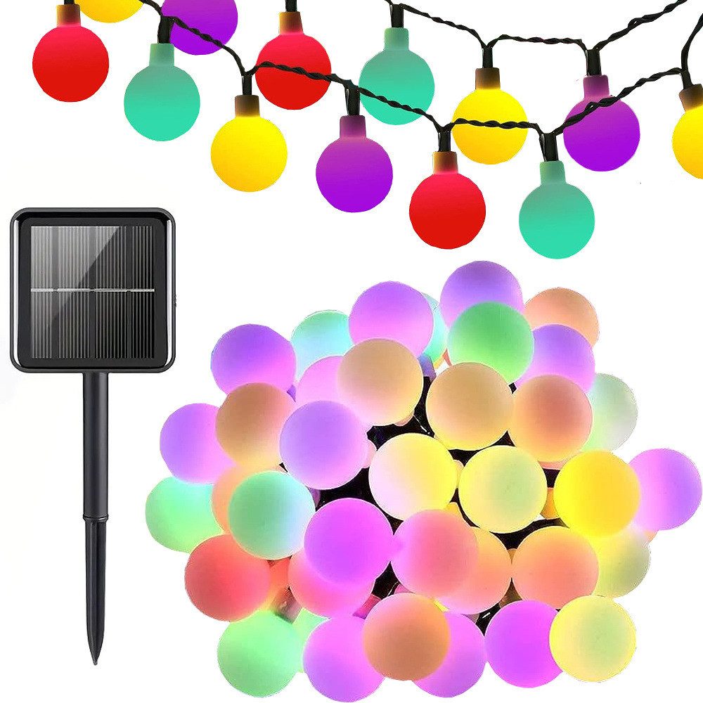 VERK GROUP LED Dekolicht Solar Garten Lichterkette 20 Kugeln Party Beleuchtung Gartengirlande D