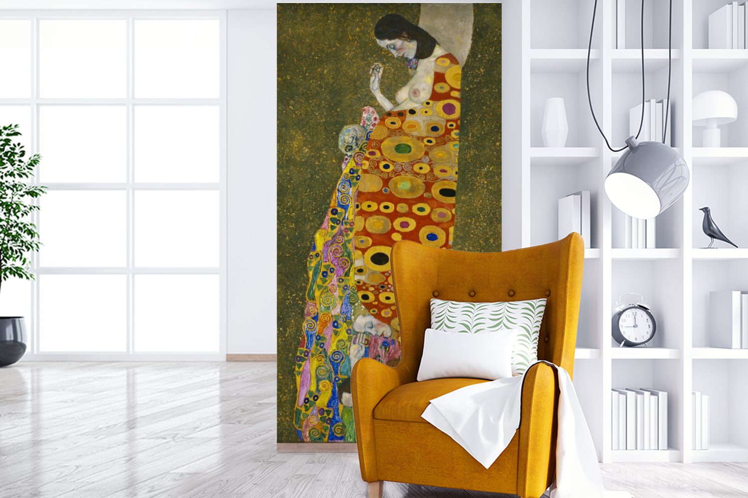 Fototapete Schlafzimmer für Matt, Vliestapete St), Wohnzimmer Küche, (2 Gemälde Gustav Hoffnung von bedruckt, Klimt, MuchoWow II Fototapete -