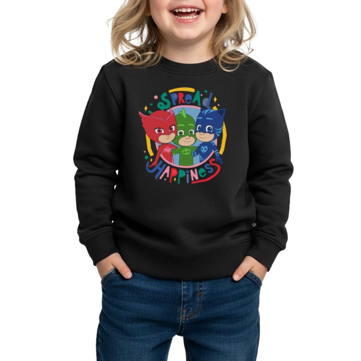 Spreadshirt Sweatshirt PJ Masks Gruppenbild Eulette Gekko Catboy REGULAR FIT Kinder/Teenager (1-tlg)