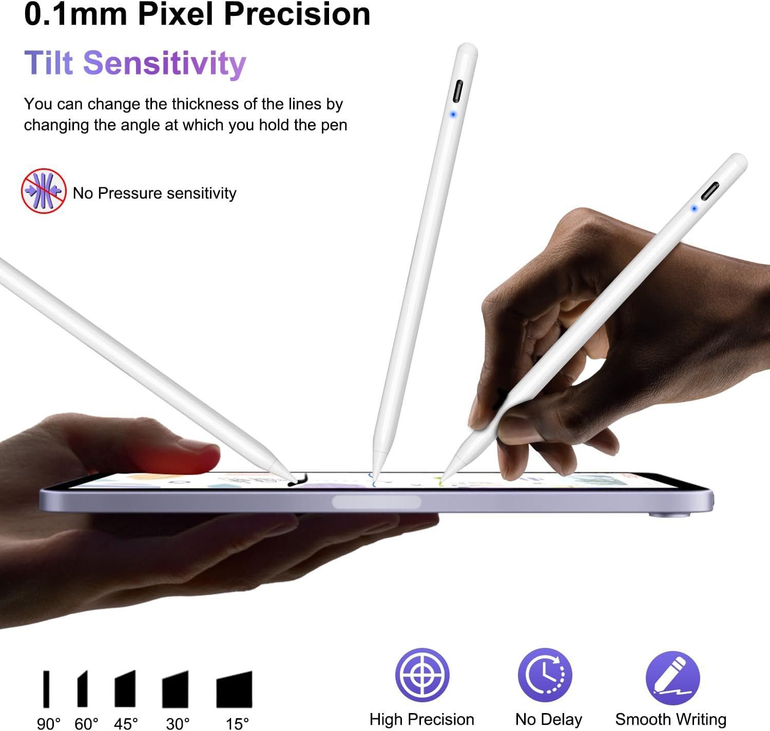 LA CUTE Eingabestift Stylus Pen für iPad mit USB-C, Magnetischer Eingabestift, Pencil (Stylus Pen Set mit Ladekabel & Ersatzspitzen für iPads, Enthält Stylus Pe – Bild 5 von 5