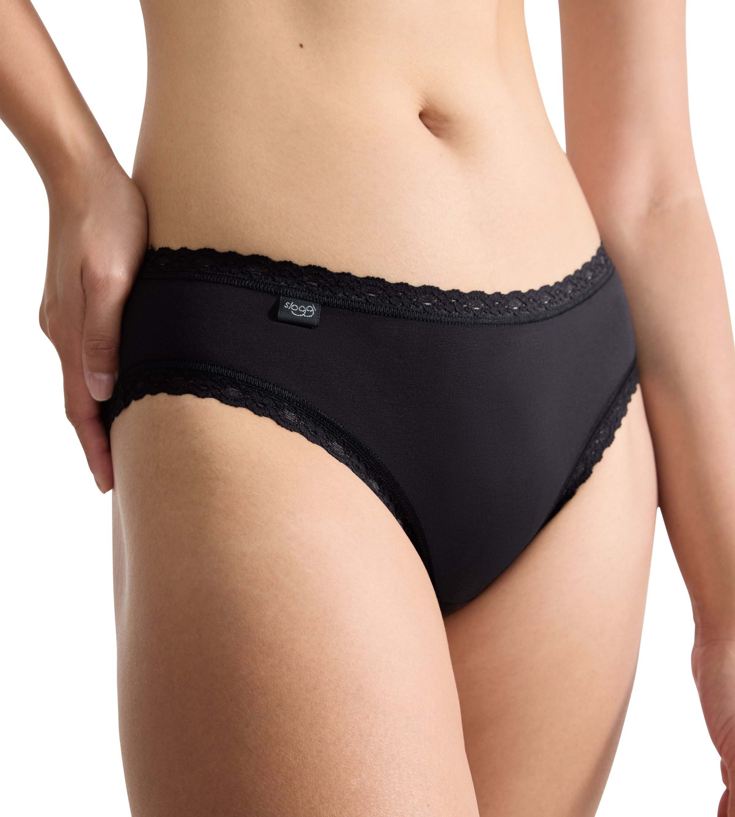 sloggi Hipster 24/7 Cotton Lace (3er Pack) aus zarter Spitze, elastisch, feminin