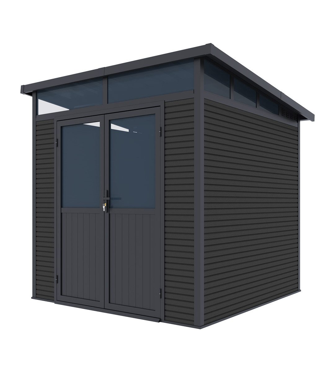 Weide Gartenhaus Weide Aluminium & WPC Gartenhaus 218x218x226cm Anthrazit, BxT: 218x218 cm