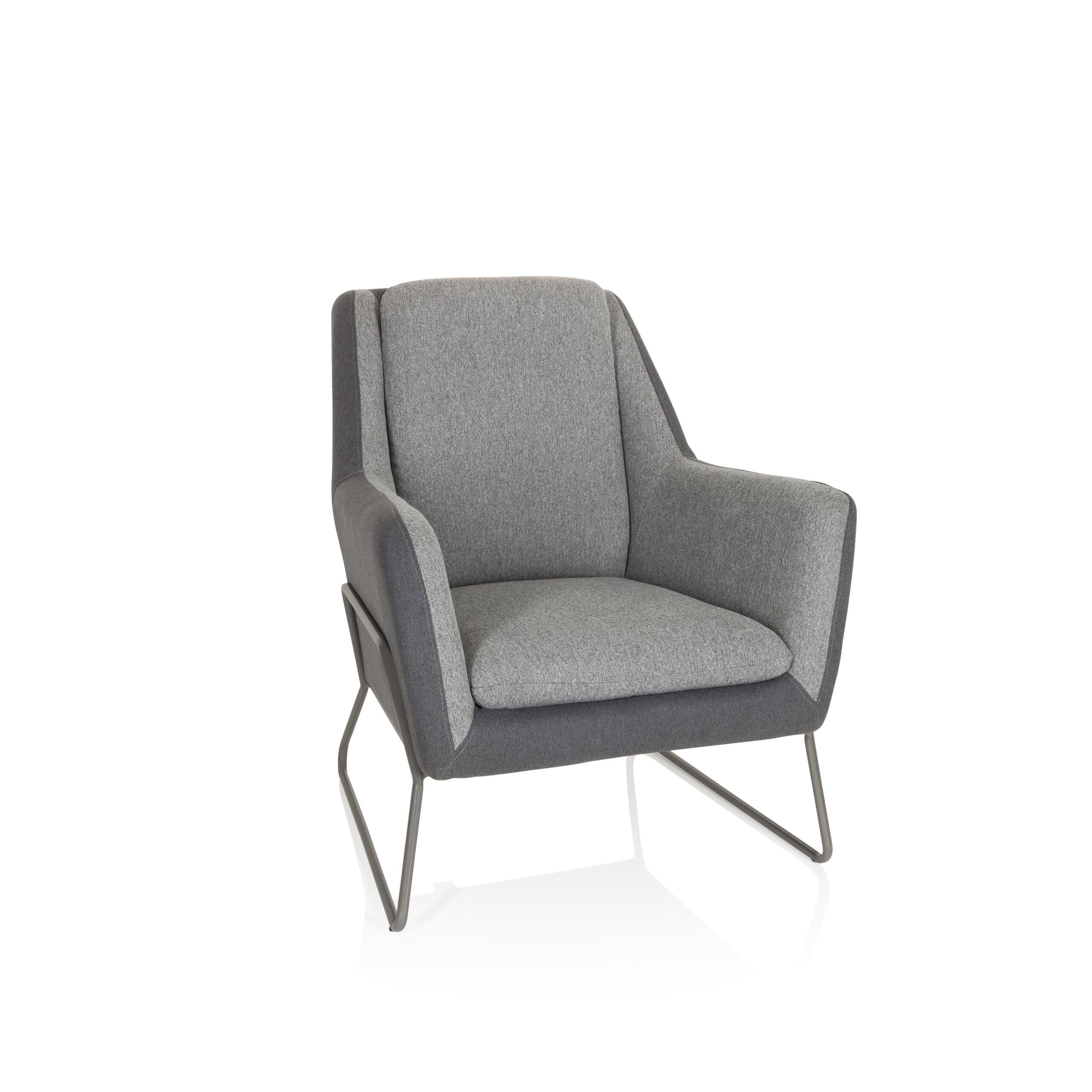 hjh OFFICE Loungesessel LAGUN Sessel Stoff mit Armlehnen 1 St., Lesesessel Sessel Polsterstuhl mit Kufengestell
