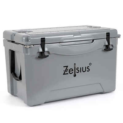 Zelsius Kühlbox Kühlbox grau 50 Liter, Cooling Box ideal für Auto Camping, 50 l, mit Flaschenöffner