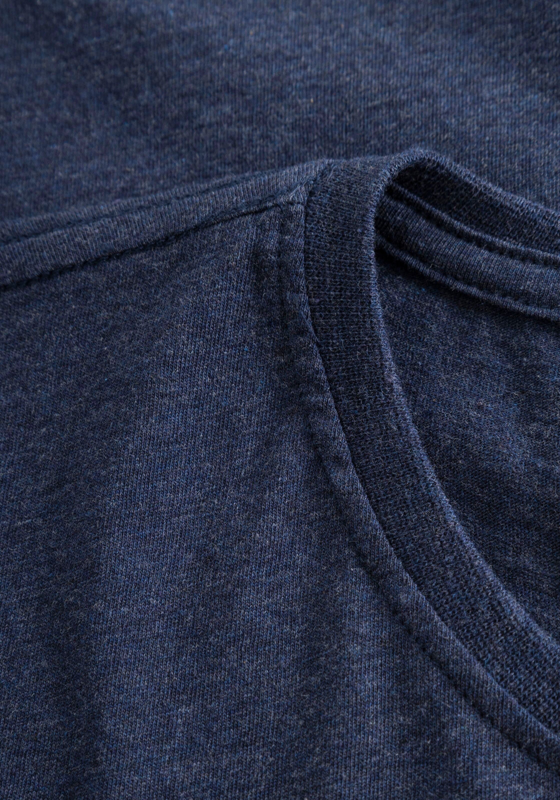 Blue melange Basic in Shirt T-Shirt Passform Insigna gerader Apparel KnowledgeCotton