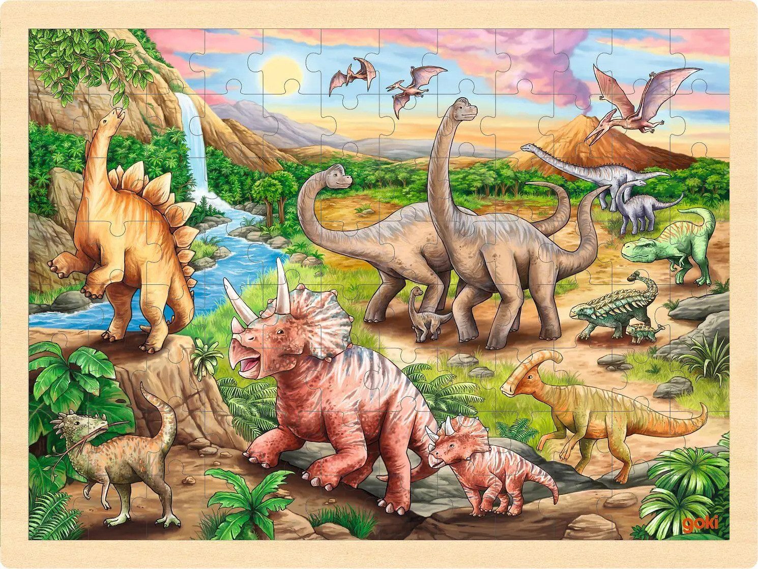 Gollnest & Kiesel Puzzle Einlegepuzzle Dinosaurierwanderung, 96 Puzzleteile günstig online kaufen