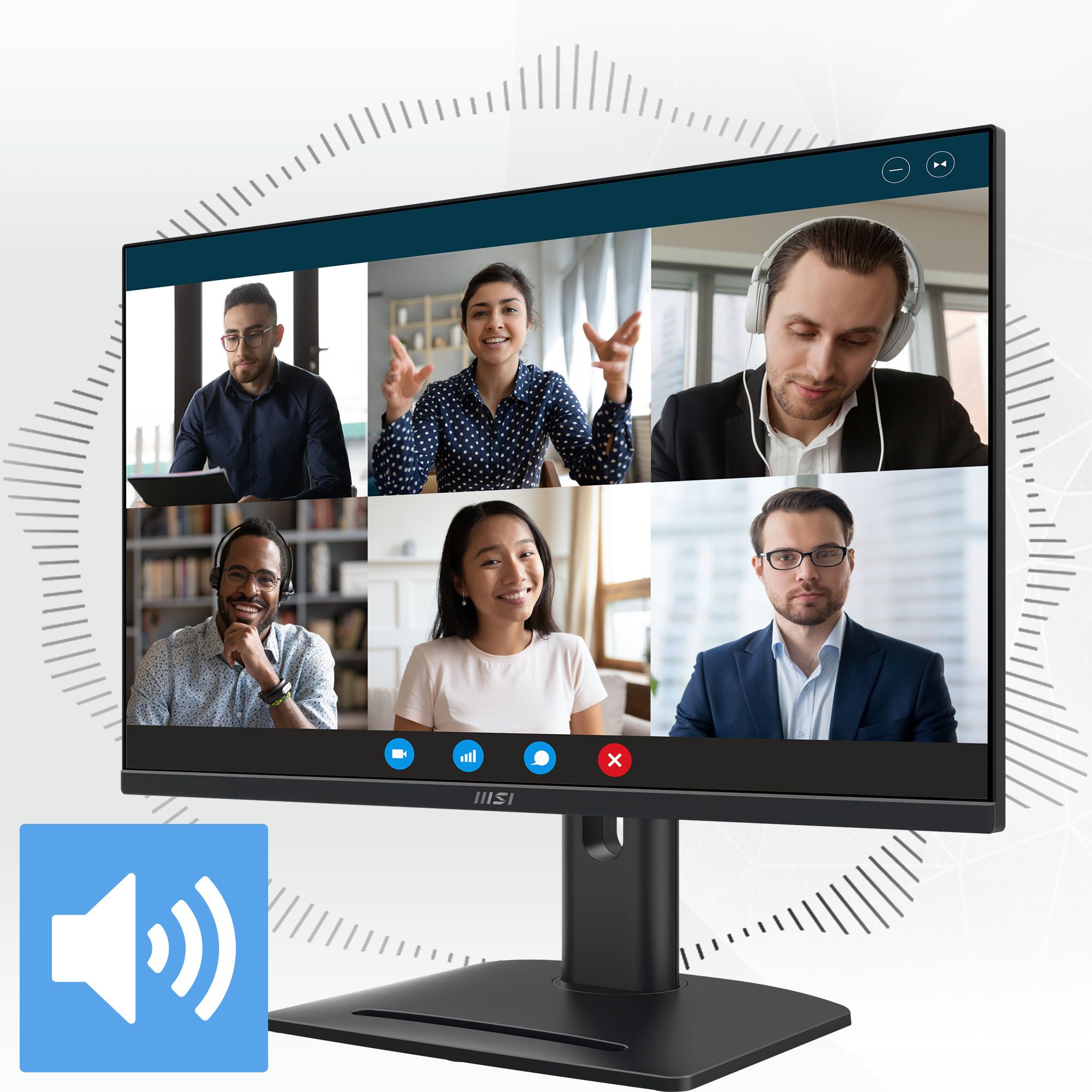 MSI PRO MP275QPG LED-Monitor (69 cm/27 ", 2560 x 1440 px, WQHD, 1 ms Reaktionszeit, 100 Hz, IPS-LED, dreh-, neig-,schwenk-, höhenverstellbar, Speaker)