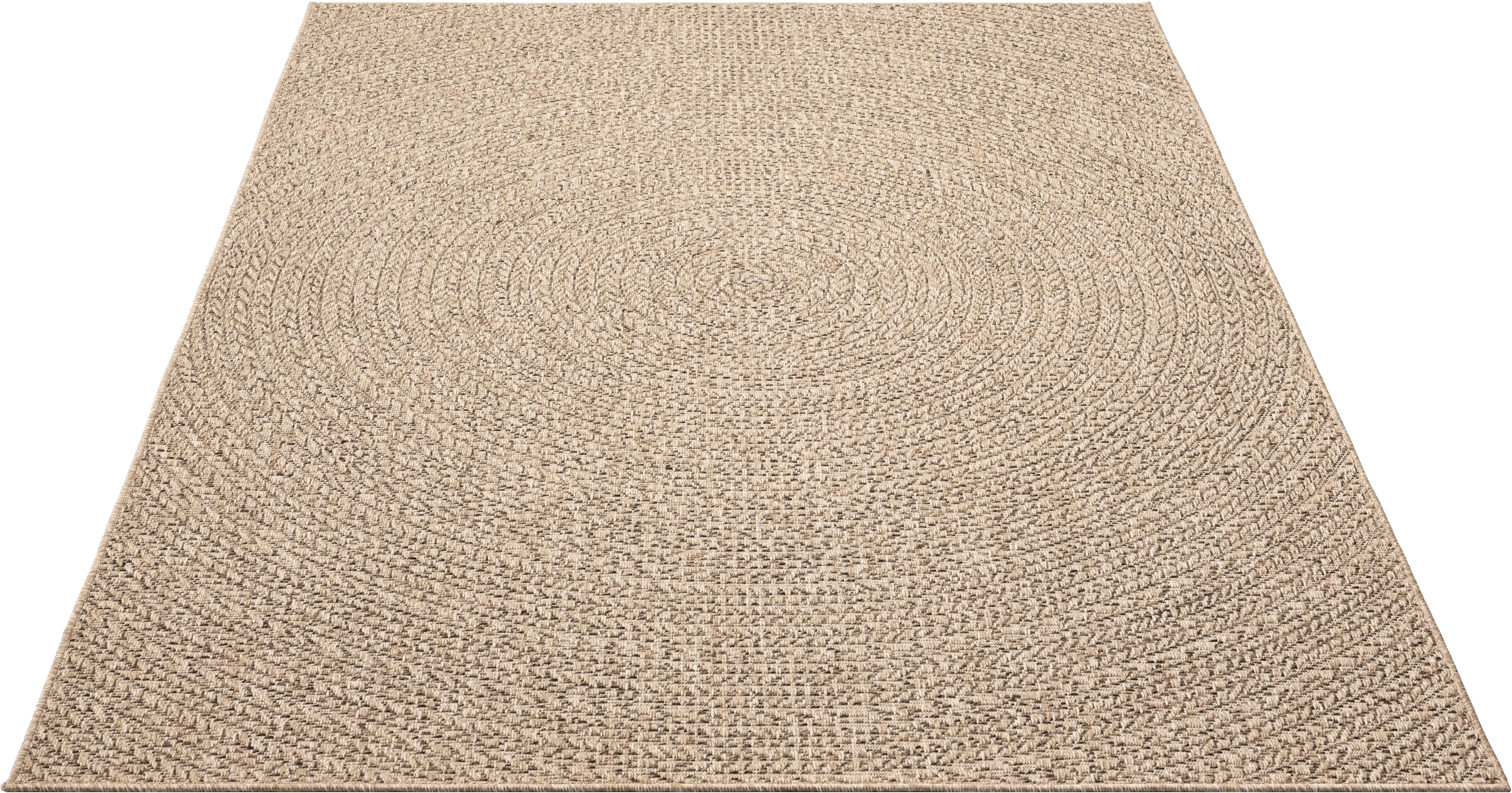 merinos Teppich Kenzy, rund, Höhe: 10 mm, robuster In- und Outdoor Teppich im natürlichen Jute-Look, wetterfest