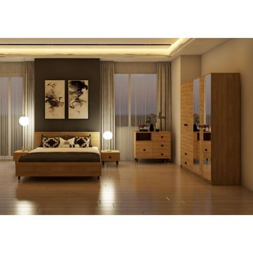 MOEBLO Kommode LAUX 3SD (Sideboard Wohnzimmer Kommode Schlafzimmer Komodenschrank Highboard, eleganten Beine in Schwarz und Gold), (B x H x T): 100x94x42 cm