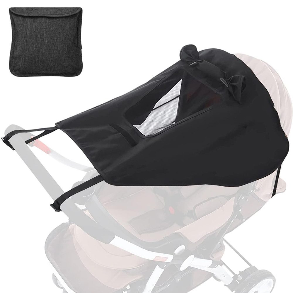 AFKSMILE Kinderwagen-Sonnenschutzhülle Sonnensegel für Kinderwagen, Kinderwagen Sonnensegel Universal, Sonnensegel UV-Schutz 50+ mit Sichtfenster Extra Breite Schattenflügel
