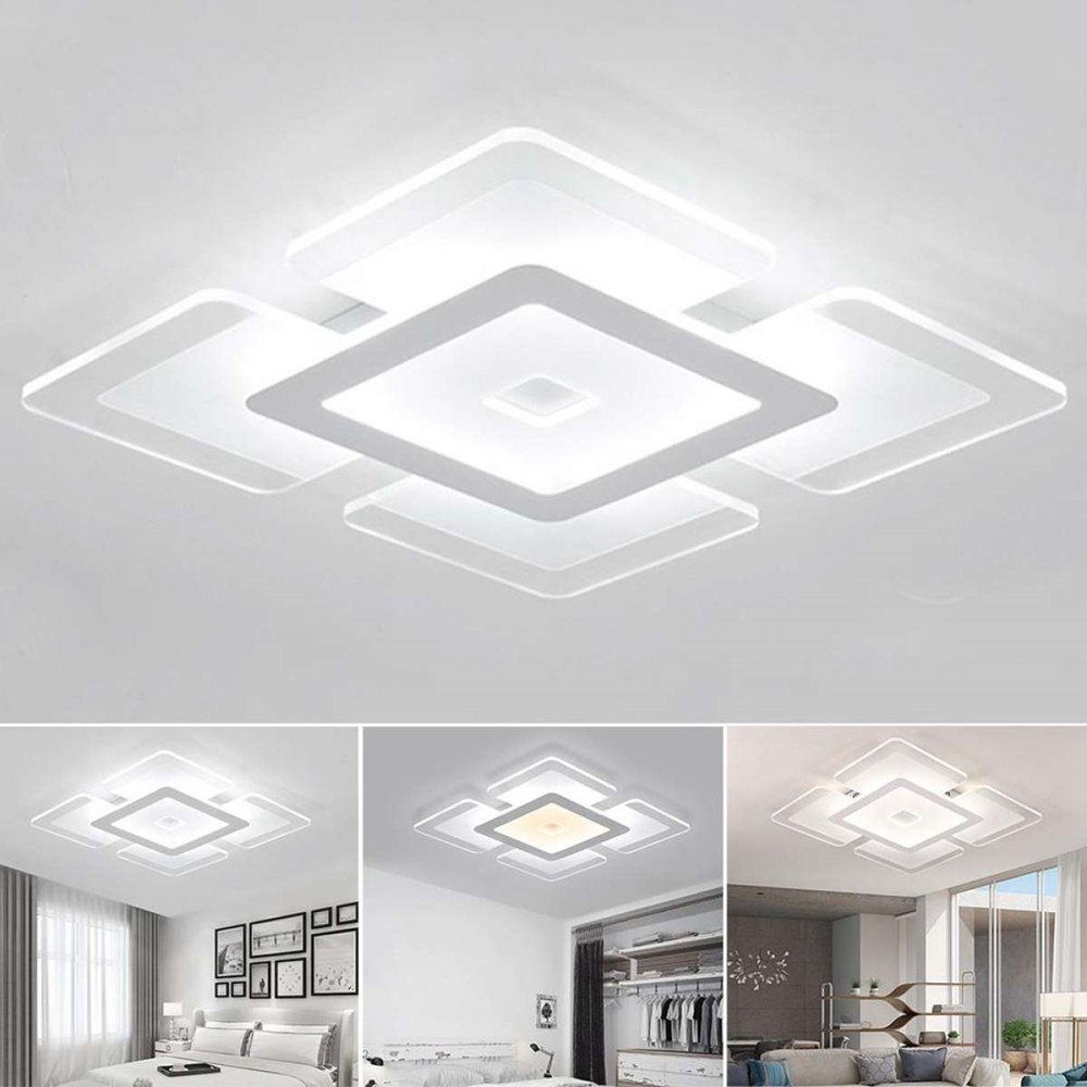 integriert, 18W Wasserfeste, Kaltweiß LED Kaltweiß Innen Deckenlampe cm, Schlafzimmer Silber LETGOSPT Panel 20x20 Wohnzimmer, + Küche Deckenleuchte Flurlampe, IP44 fest Schlafzimmer Ultraslim Wohnzimmer Außen