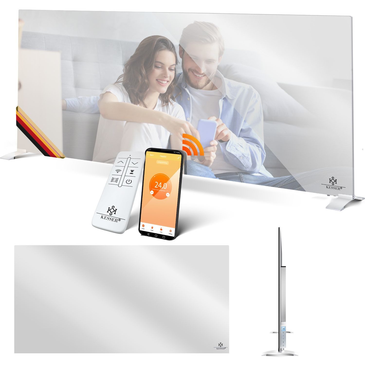 KESSER Paneelheizkörper, Spiegelheizung Energiesparend Standgerät & Wandmon günstig online kaufen