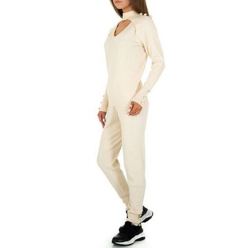 Ital-Design Freizeitanzug Damen Freizeit, Stretch Jogging- & Freizeitanzug in Creme