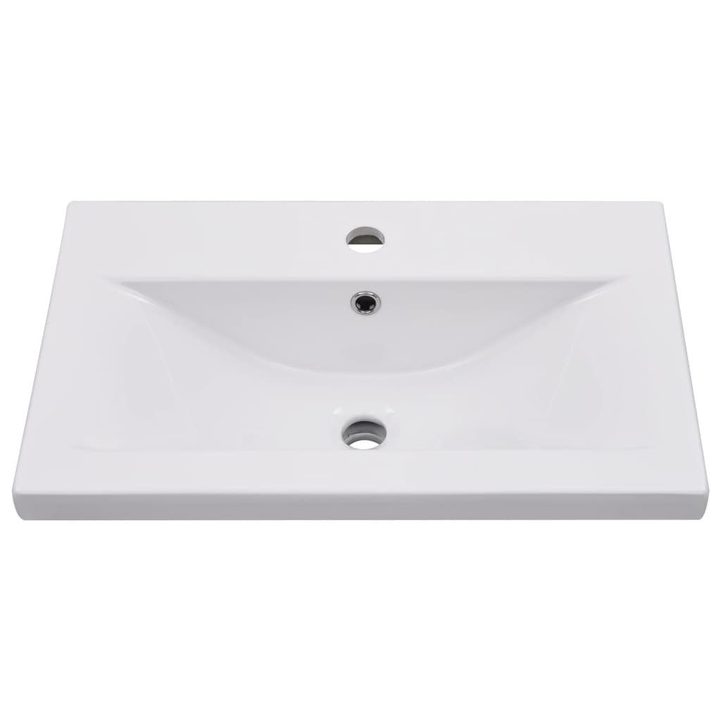 Badezimmerspiegelschrank Holzwerkstoff vidaXL Einbaubecken mit (1-St) Waschbeckenunterschrank Schwarz
