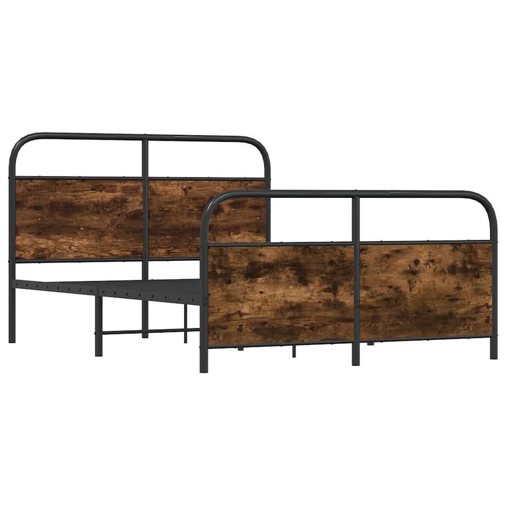 vidaXL Bett Metallbett ohne Matratze Räuchereiche günstig online kaufen