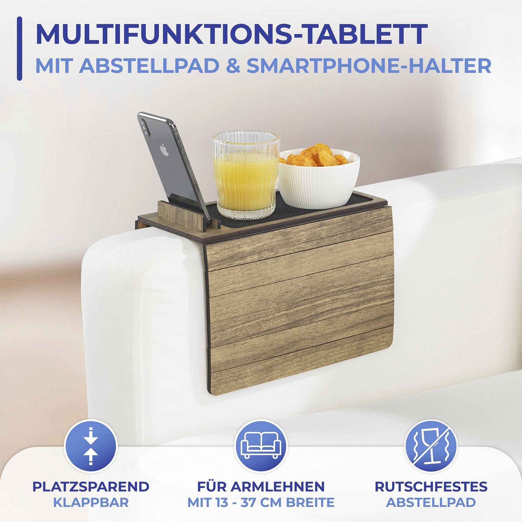(1-tlg), Maximex Multifunktions-Sofa-Tablett Multi, MDF, Tablett