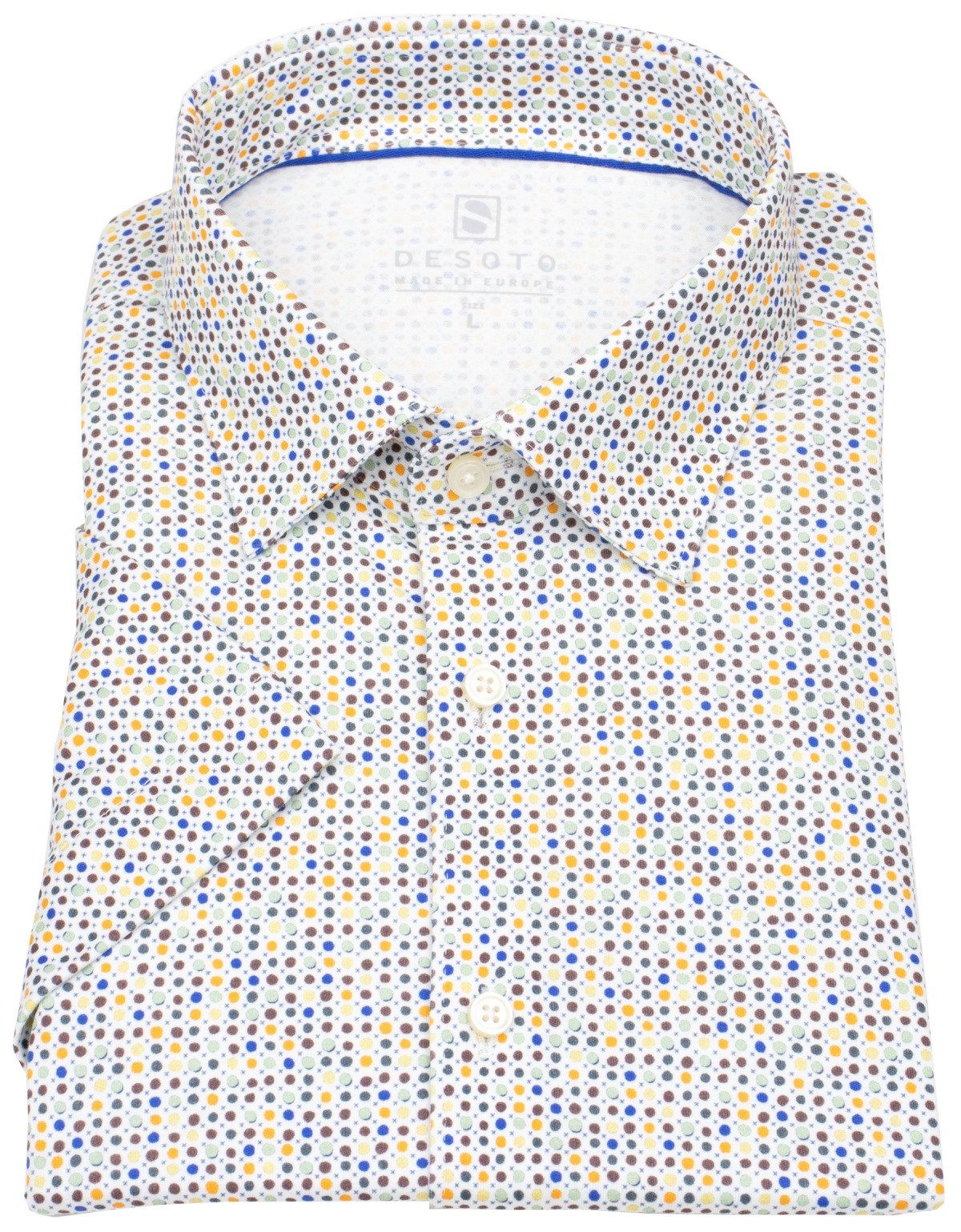 DESOTO Kurzarmhemd stark tailliert bügelfrei Kentkragen