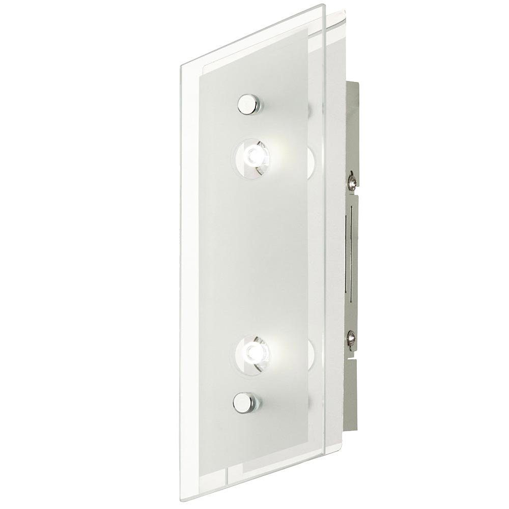 Esto LED Wandleuchte, LED-Leuchtmittel fest verbaut, Warmweiß, LED Decken Leuchte Ess Zimmer Dielen Strahler Wand Chrom Lampe Glas