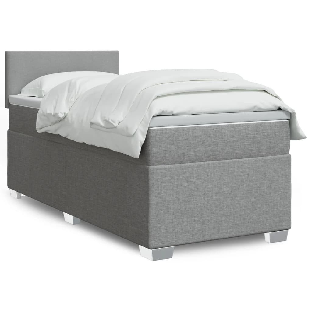 vidaXL Bett Boxspringbett mit Matratze Hellgrau günstig online kaufen