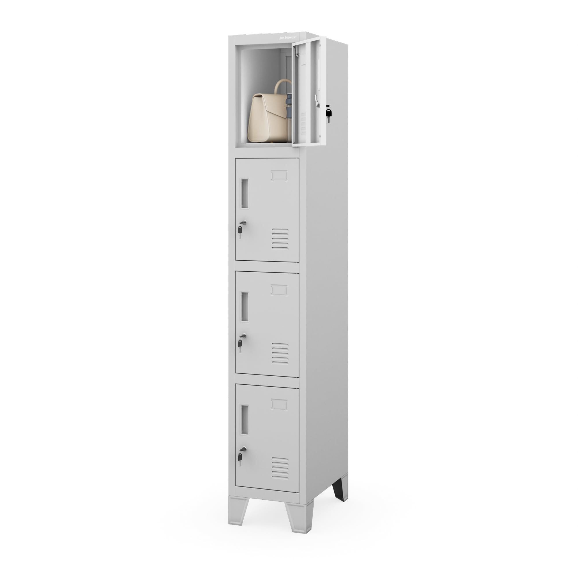 Jan Nowak Mehrzweckschrank Metall Schließfachschrank 29 cm ROBERT 1 Plus 5 Fächer Stahl (Stahl 0,6 mm 172 x 29 x 45 cm Wandmontage möglich PZH) Spind Garderobenschrank abschließbar Schloss 172 cm 4 Farben