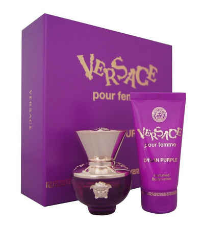 Versace Duft-Set Versace Dylan Purple pour femme Eau de Parfum 30ml + Body Lotion 50ml, 1-tlg.