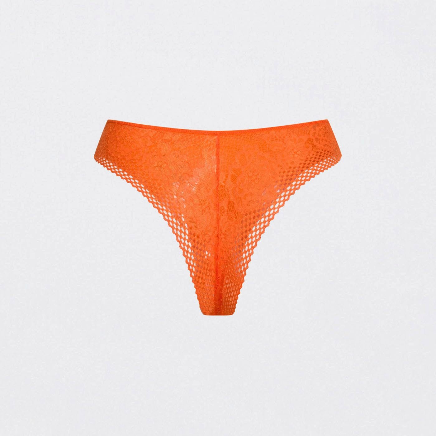 cfab (creamy fabrics) Tanga Tanga mit Spitze-Sunset Orange-3XL