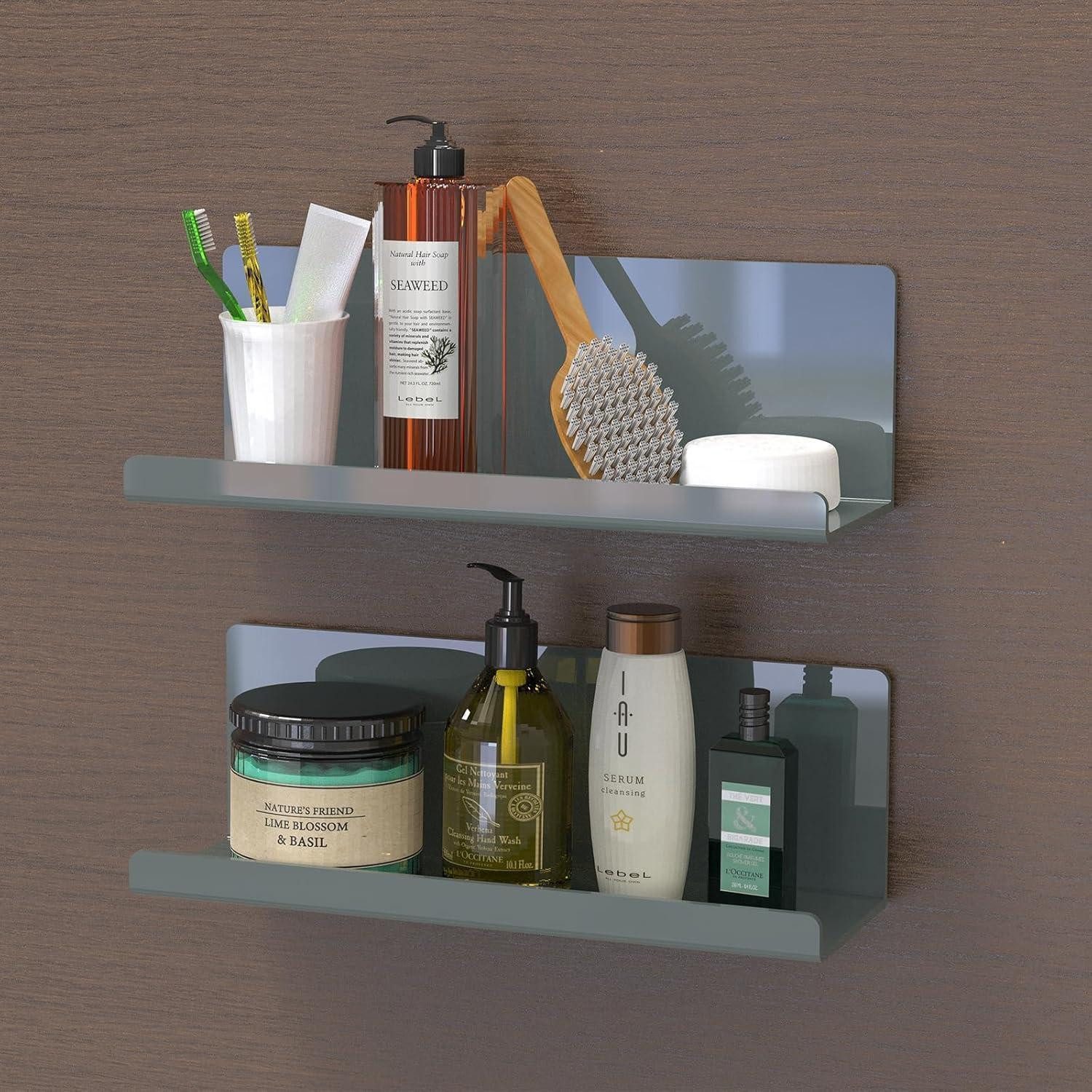 LuxusKollektion Wandregal Wandregal Schweberegal Ohne Bohren Acryl 30cm 2er Grau