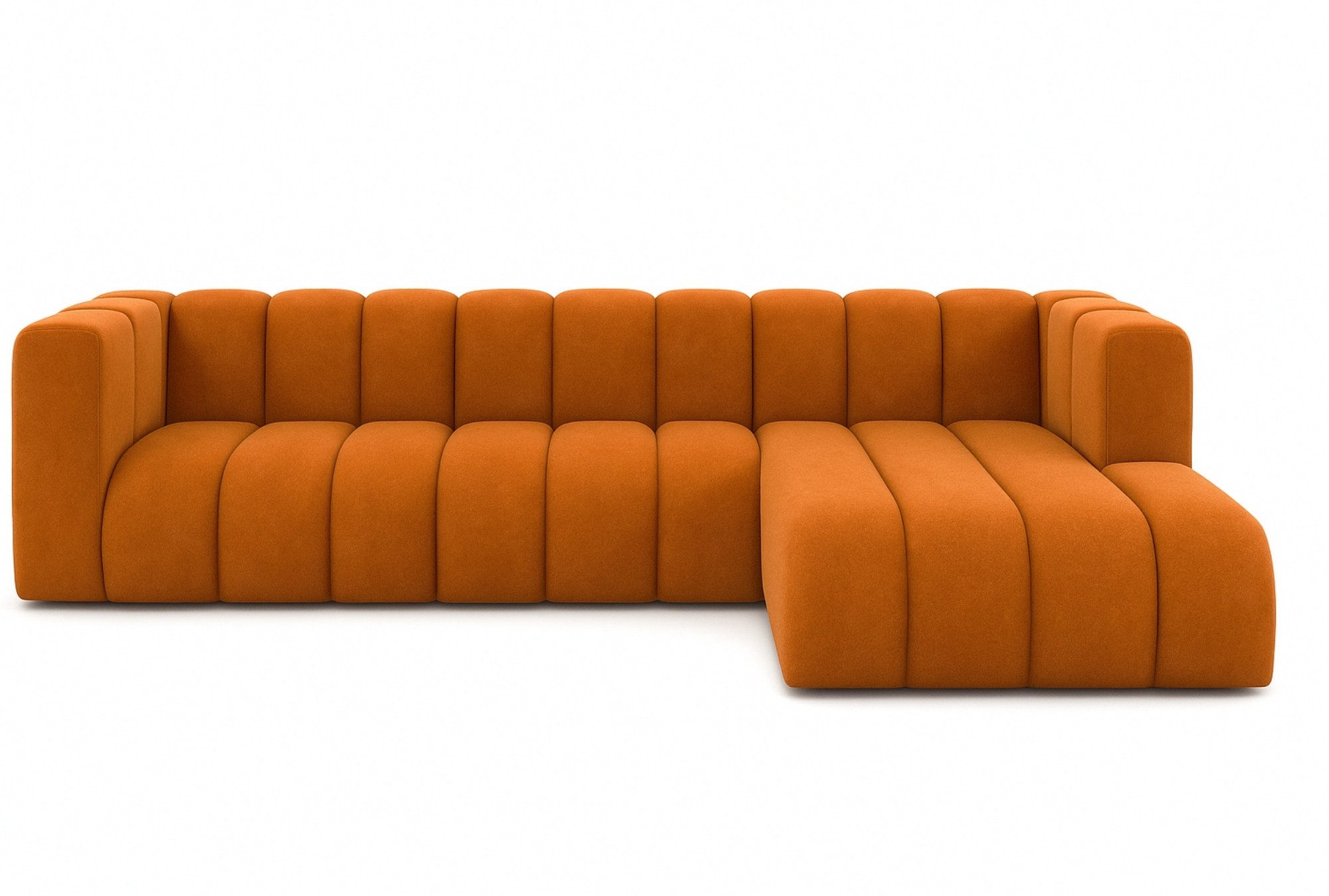 Kaiser Möbel Ecksofa Moderne aus Veloursstoff Salvador Grand L 318 cm, Ecksofa, Tiefe Sitzflächen,Premium-Velours Salvador,Design Soft-Cube