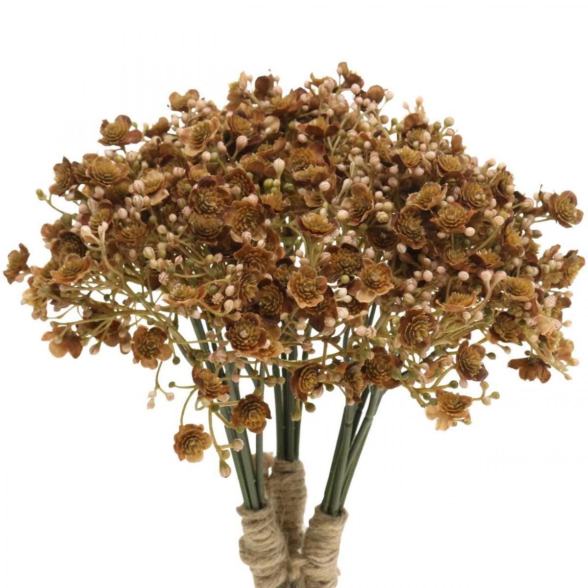 Kunstblume Schleierkraut künstlich Braun Herbststrauß Trockenoptik Deko, 18 Stück, Florists Products, Höhe 29.5 cm