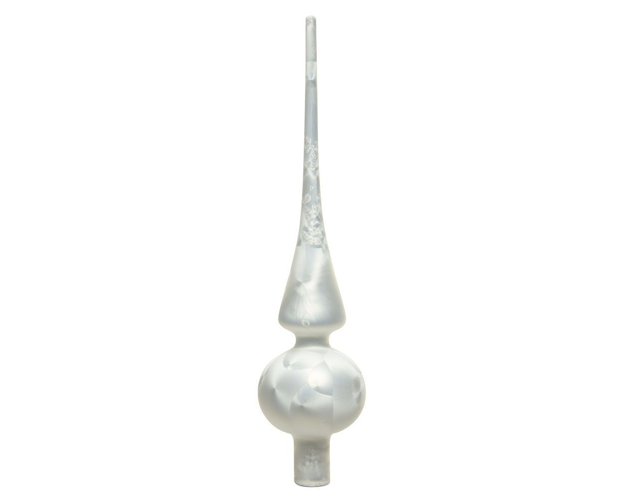 Kaemingk Christbaumspitze, Christbaumspitze Glas 26cm weiß eislack matt