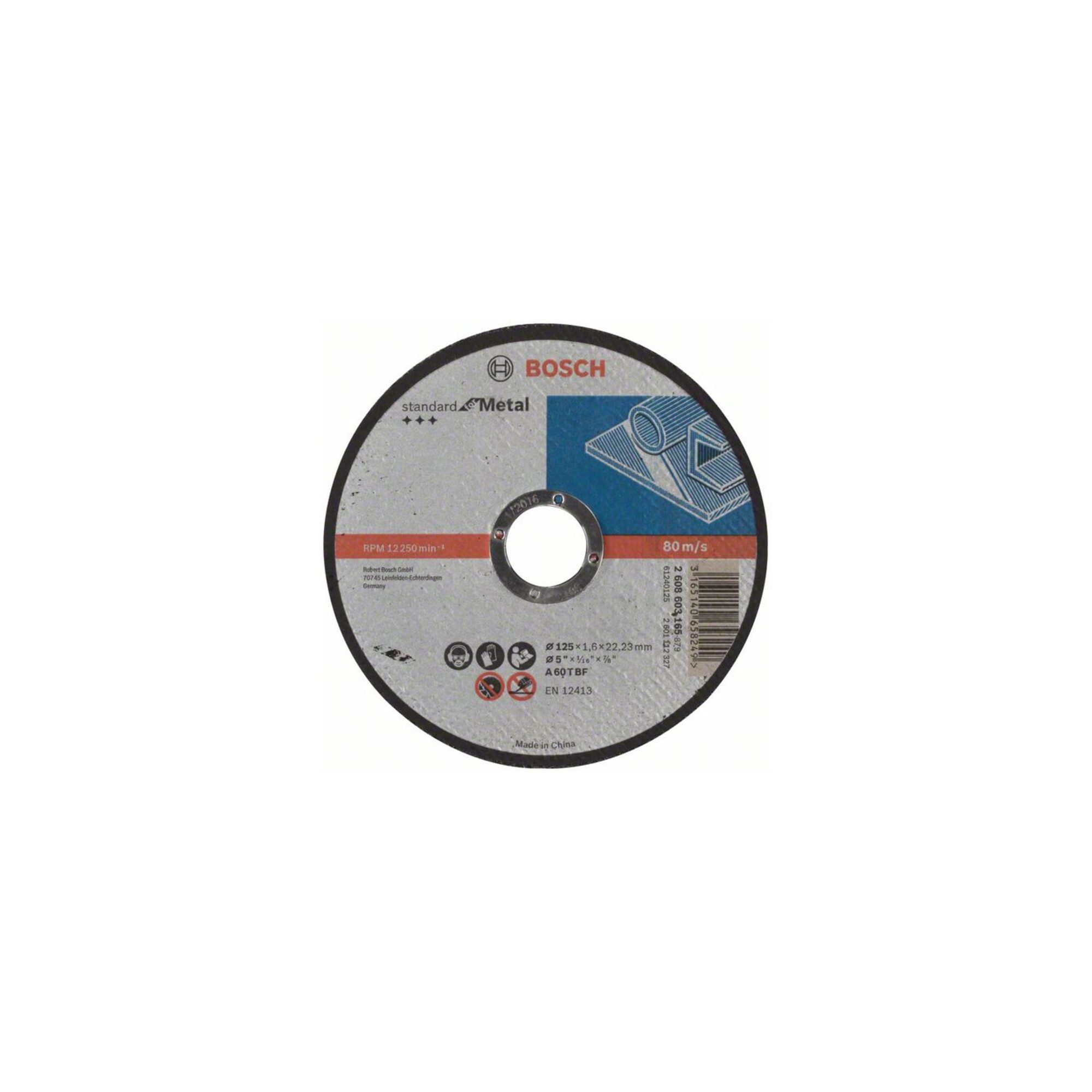 Bosch Professional Trennscheibe Bosch Trennscheibe gerade Standard for Metal A 60 T BF, 125 mm, 22,23