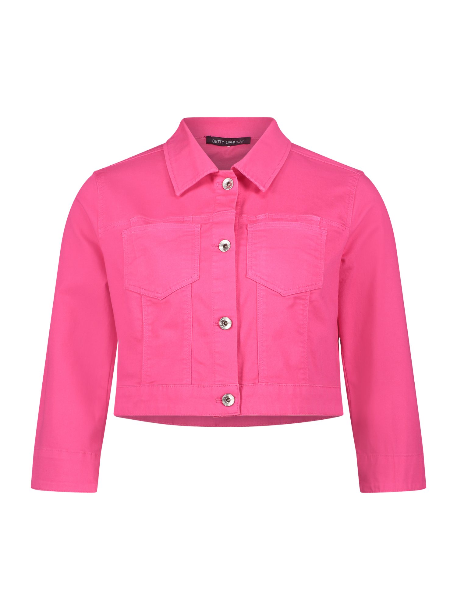 Betty Barclay Jackenblazer rosa,Casual,Baumwolle,Unifarben,Hemdblusenkragen,3/4 Arm,Tailliert