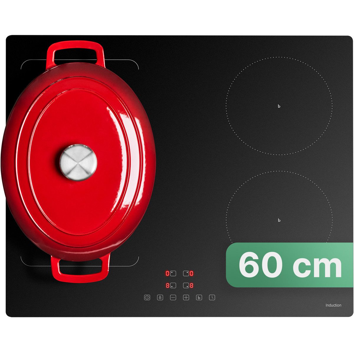 BOMANN Induktions-Kochfeld EBKI 7944, Induktionskochfeld 60 cm autark, mattes Glas