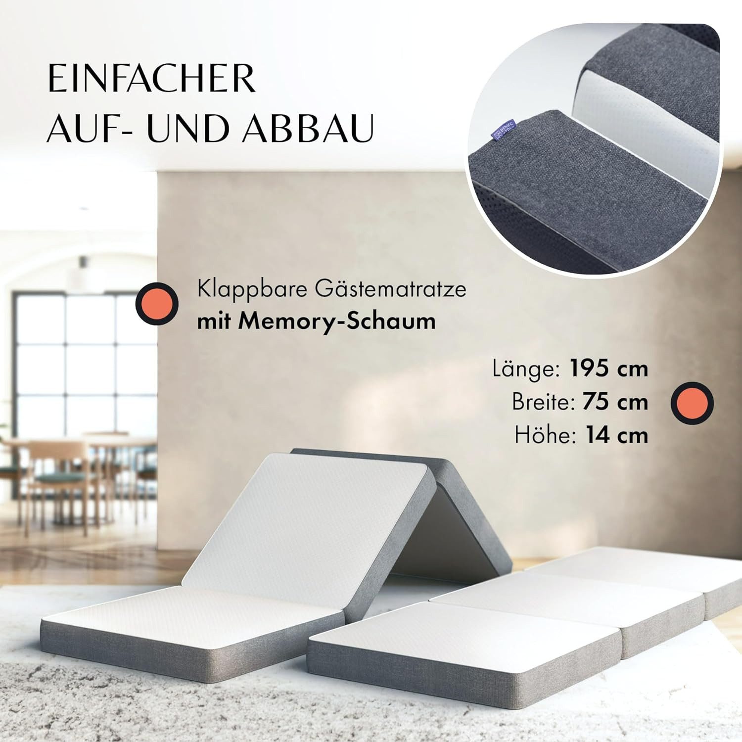 Klappmatratze – Gästematratze klappbar – 75 günstig online kaufen