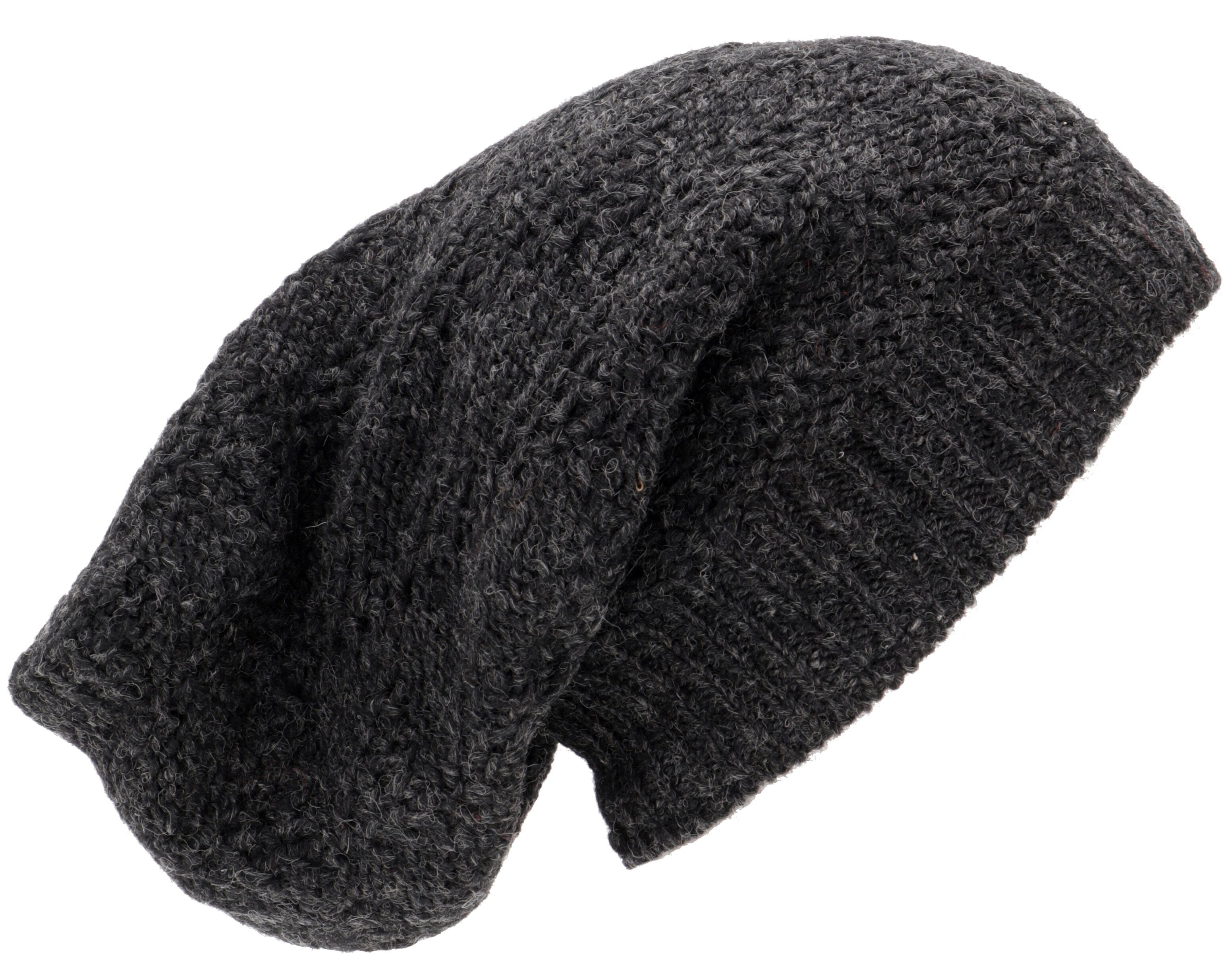 Strickmütze Handgestrickte lange Beanie Mütze, gefütterte..