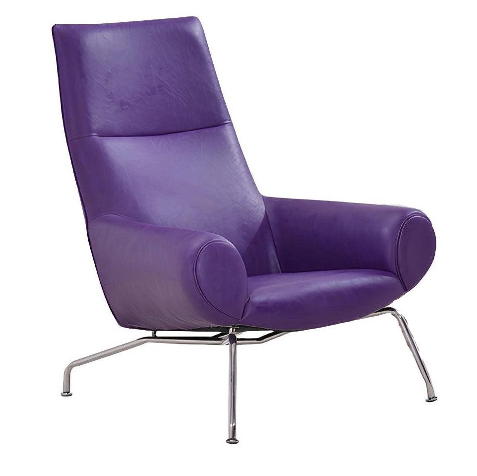 Sessel Lila Lounge Club Sessel Fernsehclub Relax Leder Couch 1 Sitzer