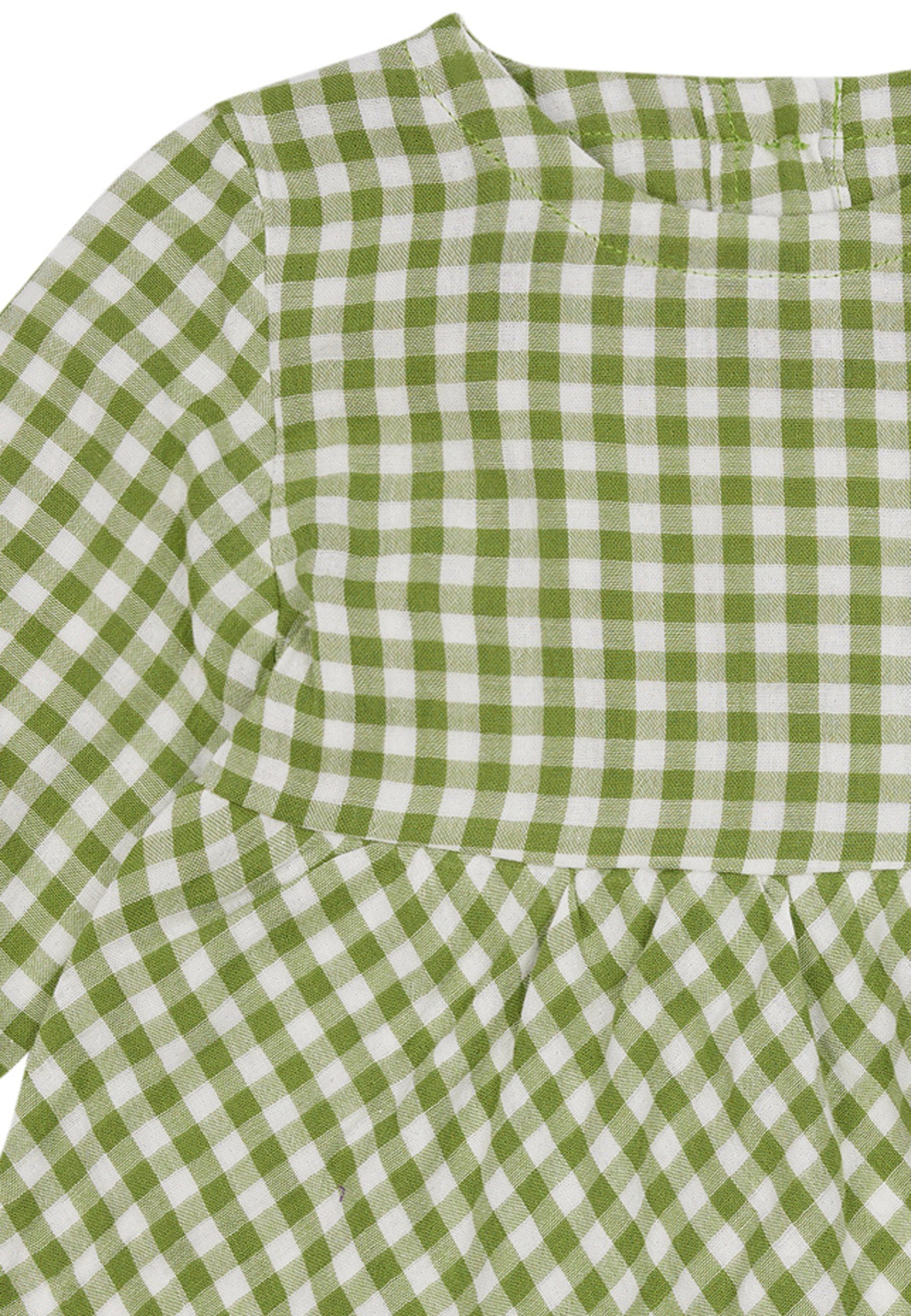 Kariertes + GOTS Musselin grün loud Bio-Baumwolle proud zertifizierte A-Linien-Kleid