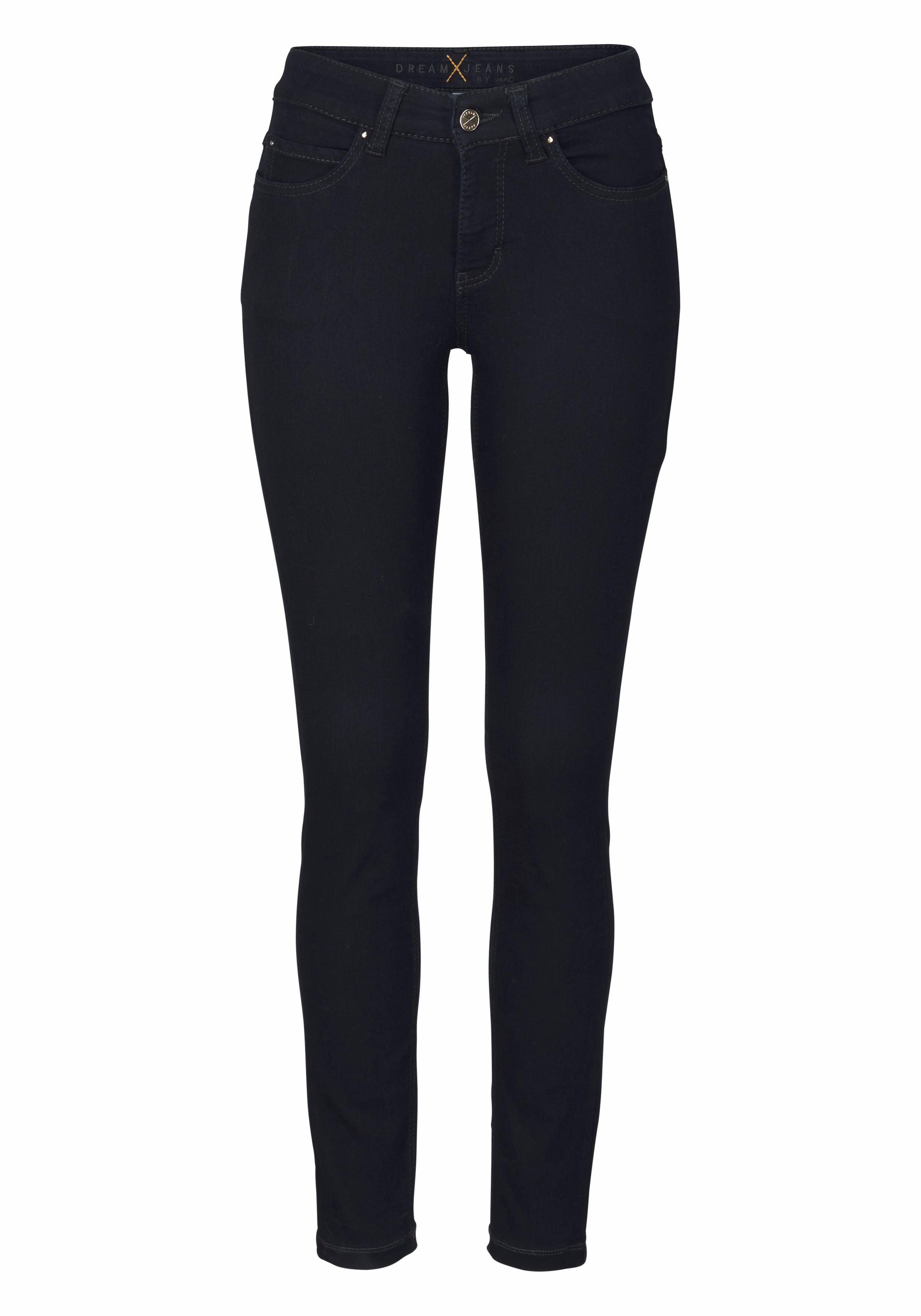 rinsed sorgt Skinny-fit-Jeans Sitz für Hochelastische MAC blue Dream Skinny dark den perfekten Qualität