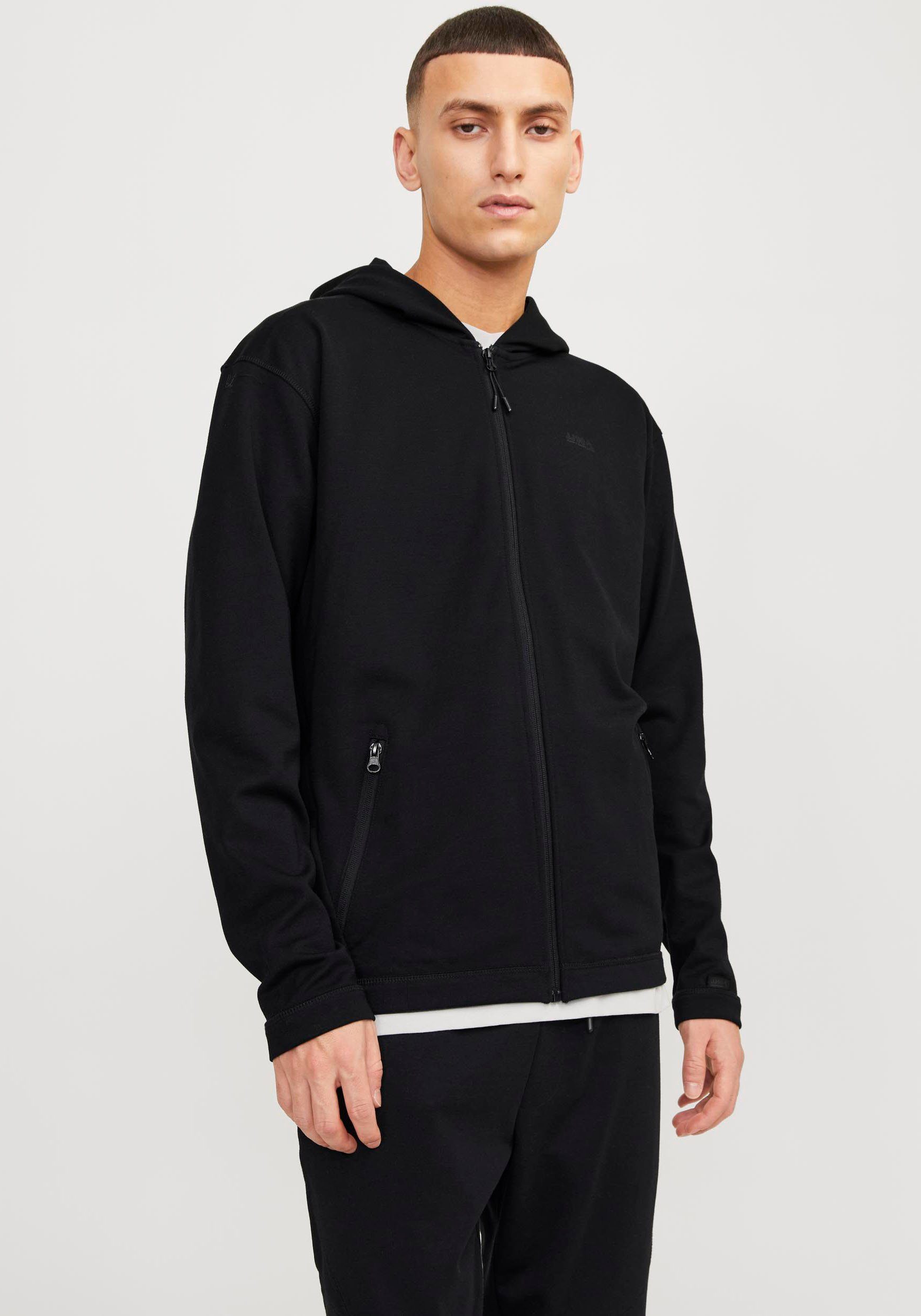 Jack & Jones Kapuzensweatjacke JCOCLOUD SWEAT Black HOOD NOOS ZIP